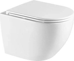 Vas WC suspendat rimless cu capac soft close alb Omnires Ottawa Comfort