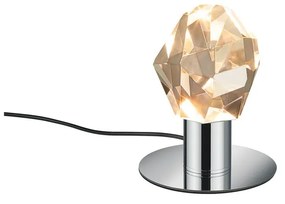 Veioză argintie LED cu abajur din sticlă (înălțime 17 cm) Verano – Trio Select