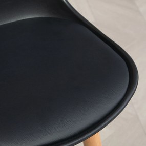 HOMCOM Set 2 Scaune de Bar Moderne din Piele Ecologică, Scaune Înalte de Bucătărie, Negru | Aosom Romania