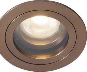 Set de 6 spoturi încastrate moderne bronz închis rotative și înclinabile IP44 - Chuck