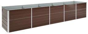 vidaXL Strat înălțat de grădină, maro, 400x80x77 cm, oțel galvanizat