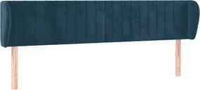 vidaXL Tăblie pat cu aripioare albastru închis 183x23x78/88 cm catifea