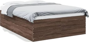 vidaXL Cadru de pat, stejar maro, 140x200 cm, lemn prelucrat