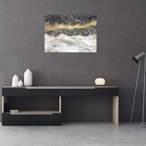 Tablou pe sticlă - Mandala în marmură (70x50 cm)