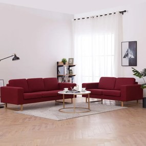 276865 vidaXL Set de canapele, 2 piese, bordo, material textil