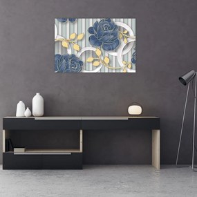Tablou - Tradafiri și cercuri (90x60 cm)