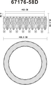 Lustra LED aplicata cu telecomanda KLUNKA crom