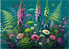 Tablou pe sticlă - Flori de câmp (70x50 cm)