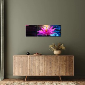 Tablou cu lotus pe apă (cu ceas) (90x30 cm)