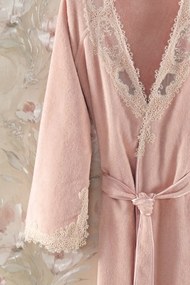 Halat elegant DESTAN de damă în cutie cadou Roz pal / Dusty rose S