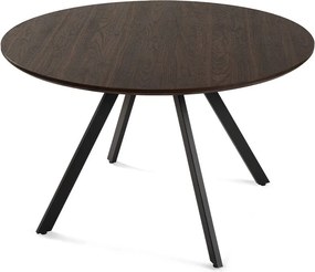 Masă de dining rotundă cu aspect de lemn de nuc ø 120 cm Rivo – Bonami Essentials