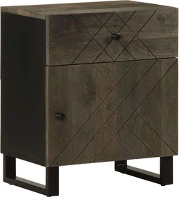 vidaXL Noptieră, negru, 50x33x60 cm, lemn masiv de mango