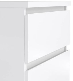 Noptieră Simplicity III, alb lucios