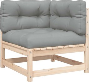 vidaXL Canapea de colț cu perne pentru grădină, lemn masiv de pin