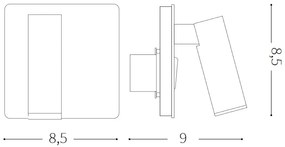 Aplica LED incastrabila LITE AP NERO 250113 IDL
