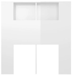 Tăblie de pat, alb extralucios, 100x18,5x104,5 cm