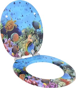 vidaXL Capac de toaletă cu închidere lentă Albastru Adânc de Mare