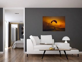 Tablou cu parașutistul în apus de soare (90x60 cm)