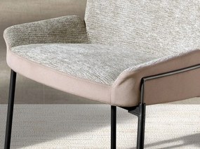 Scaun modern design italian, Tesatura, Catifea, Grey/ Brown