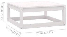 Set mobilier de gradina cu perne, 14 piese, alb, lemn masiv pin Alb, 1, Da