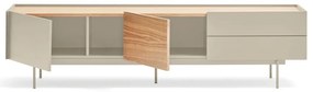Comodă TV bej-natural cu aspect de lemn de stejar 180x45 cm Otto – Teulat