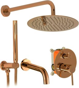 Set de duș incastrat Rea Lungo Copper Auriu cu BOX