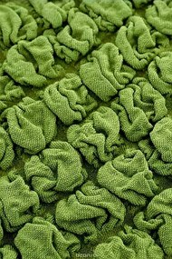Set 2 huse elastice si creponate pentru fotolii, cu volanas, culoare Verde