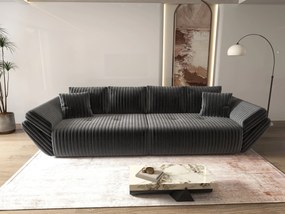 Canapea extensibilă dumonde cu ladă de depozitare si sezut confortabil din spuma high-density, Berlin Ambience Grey 300x100 cm