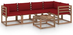 3067461 vidaXL Set mobilier de grădină cu perne, 6 piese, lemn pin tratat