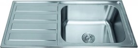 Chiuveta inox Inter Ceramic Tampico cu o cuva si picurator stanga finisaj inox lucios 100x50 cm