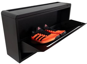Pantofar negru cu deschidere înclinată/suspendat din metal 76x38x18 cm Sportiva – Spinder Design