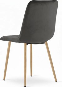 Scaun din catifea Lava grafit gri inchis