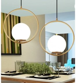 Lustra Pendul 1 Glob Alb