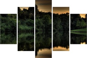 Tablou cu lac în pădure (150x105 cm)