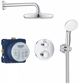 Sistem de dus Grohe Grohtherm Tempesta 210 incastrat cu baterie rotunda