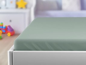 Cearsaf de pat jersey pentru patut copii mentol, 70x140 cm