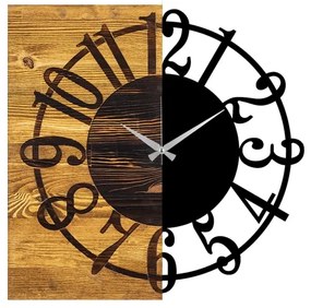 Ceas de perete 58x58 cm 1xAA lemn/metal