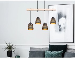 Lustra suspendata design modern ABLONA lemn 15451-4H GL
