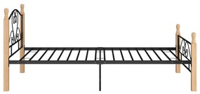 Cadru de pat, negru, 90x200 cm, metal