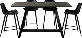 Scaun bar din piele ecologică DAN–FORM Denmark Hype, înălțime 91 cm, negru