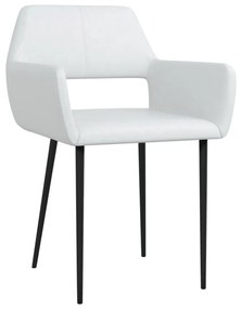 322975 vidaXL Scaune de bucătărie, 2 buc., alb, piele ecologică