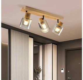 Brilagi - Spot HYGGE 3xE14/15W/230V lemn de cauciuc/fumuriu