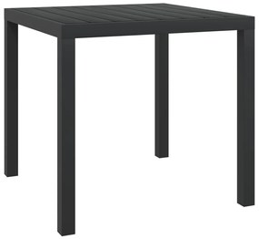 Masa de gradina, negru, 80 x 80 x 74 cm, aluminiu si WPC 1, Negru, 80 x 80 x 74 cm