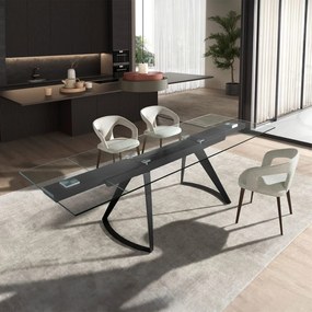 Masa extensibila deosebita design LUX Black Steel 180-270x100cm