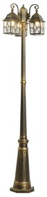 Felinar clasic de exterior auriu antic cu sticlă transparentă 198cm IP44 - London