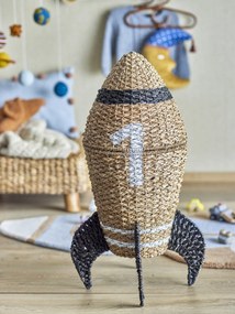 Coș depozitare pentru copii din iarbă de mare, natur, cu capac, 40x68,5 cm, „Cosmina"