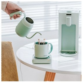 Ceasca ceramica pentru ceai si cafea Buydeem CD1018-CG, 350 ml, Fund plat, Scala de masurare interna, Verde