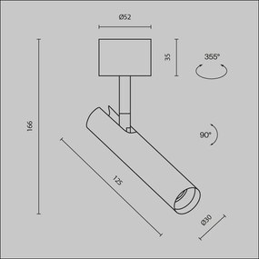 Spot LED aplicat directionabil Focus T alb
