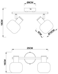 Globo 54303-2 - Lampă spot PALLO 2xE14/40W/230V