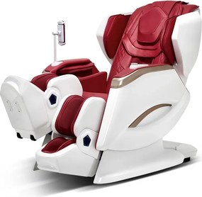 ROVO Luxury 4D - Fotoliu de Masaj Premium 4D, Design Space Walking, Brațe de Masaj Extensibile, Senzori Detectare Obstacole, Încălzire Spate și Gambe, Bluetooth, Roșu